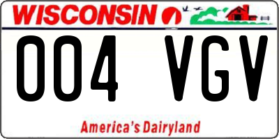 WI license plate 004VGV