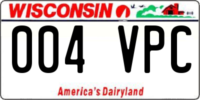 WI license plate 004VPC