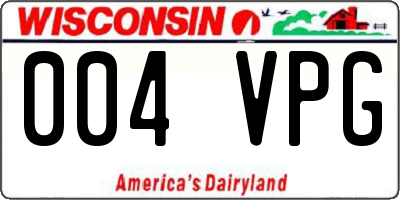WI license plate 004VPG