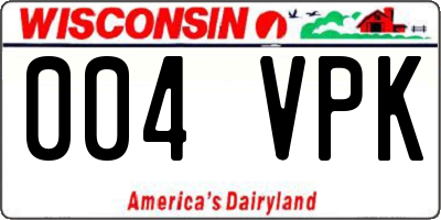 WI license plate 004VPK