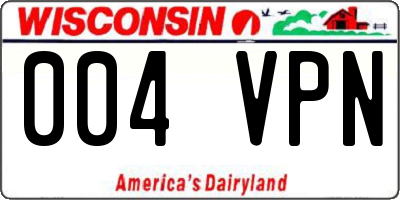 WI license plate 004VPN