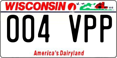 WI license plate 004VPP