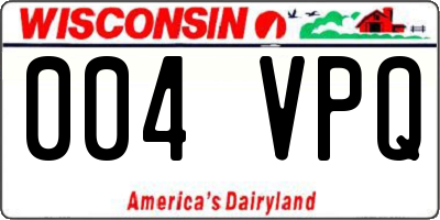 WI license plate 004VPQ