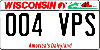 WI license plate 004VPS