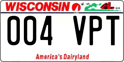 WI license plate 004VPT