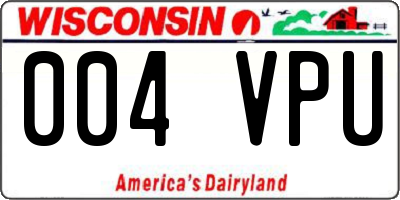 WI license plate 004VPU