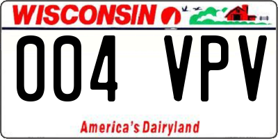 WI license plate 004VPV