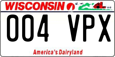 WI license plate 004VPX
