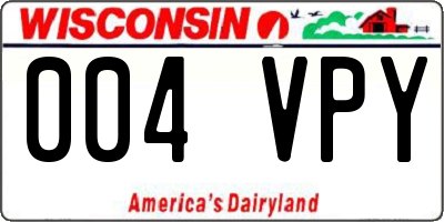 WI license plate 004VPY
