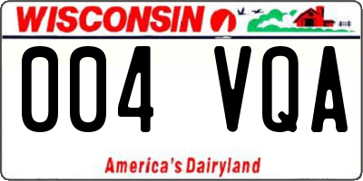 WI license plate 004VQA
