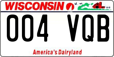 WI license plate 004VQB