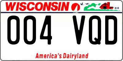 WI license plate 004VQD