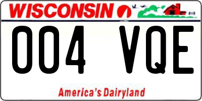 WI license plate 004VQE