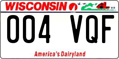 WI license plate 004VQF