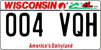 WI license plate 004VQH