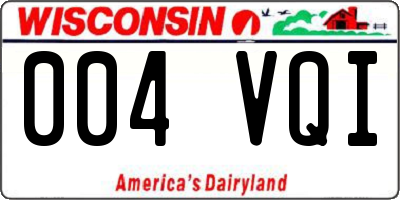 WI license plate 004VQI
