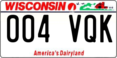 WI license plate 004VQK