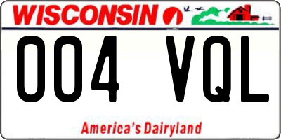 WI license plate 004VQL