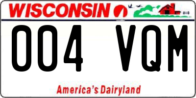 WI license plate 004VQM