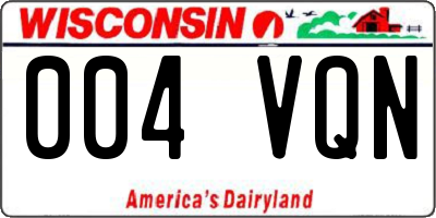 WI license plate 004VQN