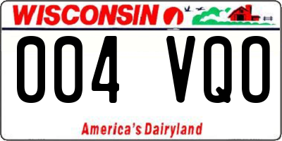 WI license plate 004VQO