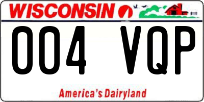 WI license plate 004VQP