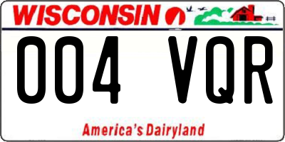 WI license plate 004VQR