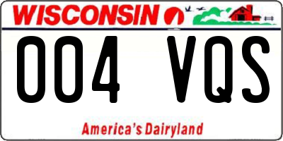 WI license plate 004VQS