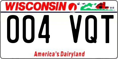 WI license plate 004VQT