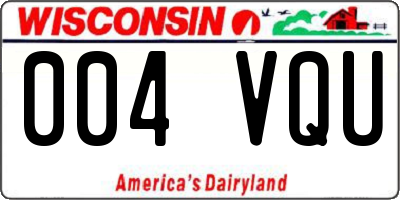 WI license plate 004VQU