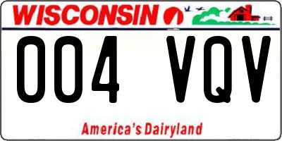 WI license plate 004VQV