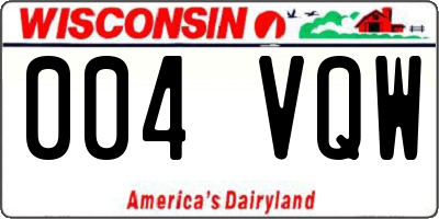 WI license plate 004VQW