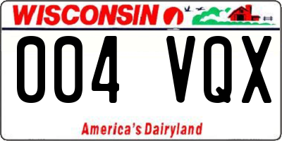 WI license plate 004VQX