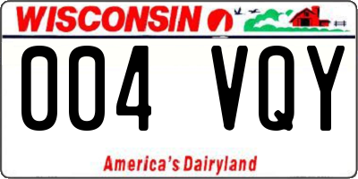 WI license plate 004VQY