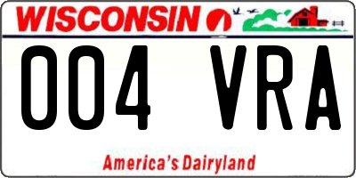 WI license plate 004VRA