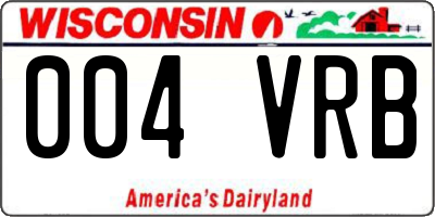 WI license plate 004VRB