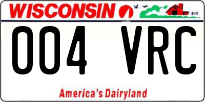 WI license plate 004VRC