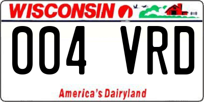 WI license plate 004VRD