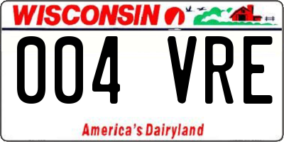 WI license plate 004VRE