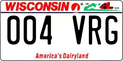 WI license plate 004VRG