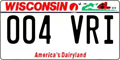 WI license plate 004VRI