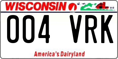 WI license plate 004VRK