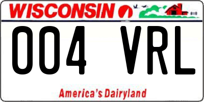 WI license plate 004VRL