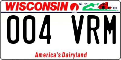 WI license plate 004VRM