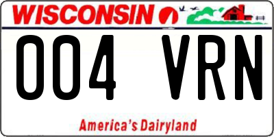 WI license plate 004VRN