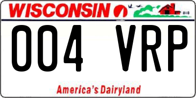 WI license plate 004VRP
