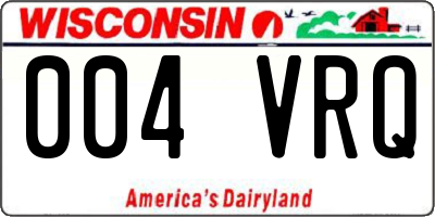 WI license plate 004VRQ