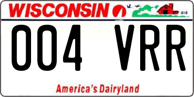 WI license plate 004VRR
