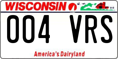 WI license plate 004VRS