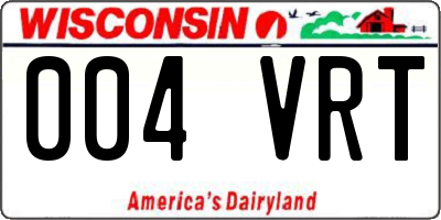 WI license plate 004VRT